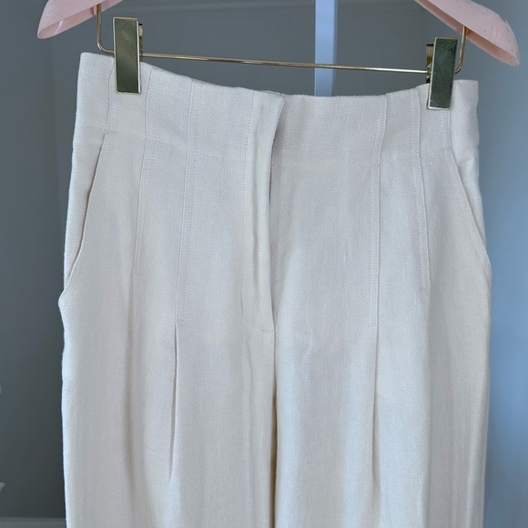 NWT ALC Bennett Linen High Waisted Wide Leg Pleated Pants Size 8 $495 Retail - Picture 6 of 10